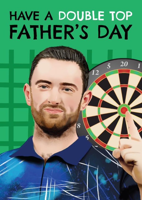 Punny Father's Day Card - Luke Humphries - Dart Player created by AbiGoLucky