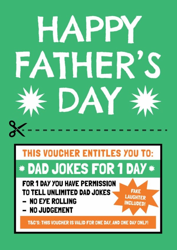 Funny Father's Day Card - Dad Jokes - Voucher created by AbiGoLucky