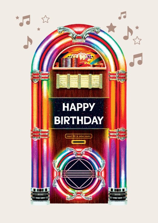 Classic Birthday Card - Retro - Jukebox created by Folio | Ian Owen
