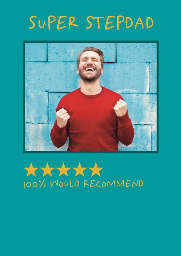 Funny Father's Day Card - Super Step Dad - Five Star Rating created by Nicole Pritchard