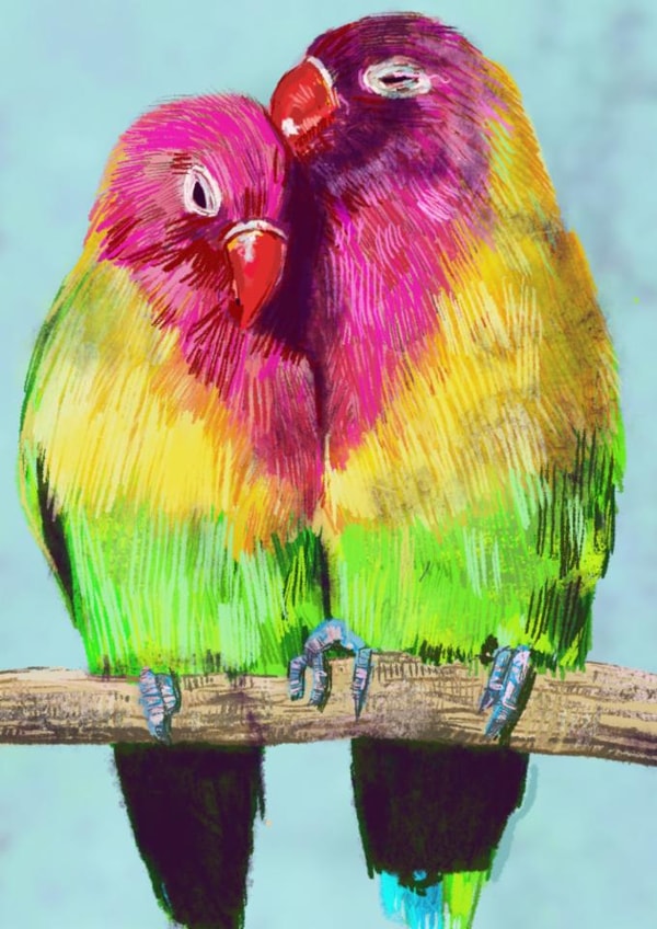 Cute Just Because Card - Love Birds created by Greg Stephenson