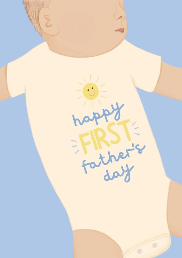 Cute father's Day Card - 1st - Baby created by Sian Moore Illustration