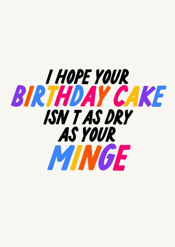 Funny Birthday Card - Dry Birthday Cake created by The Marmalade Cat
