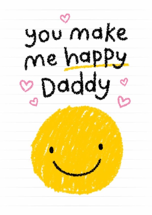 Cute Father's Day Card - For Daddy - Smiley Face created by Macie Dot Doodles