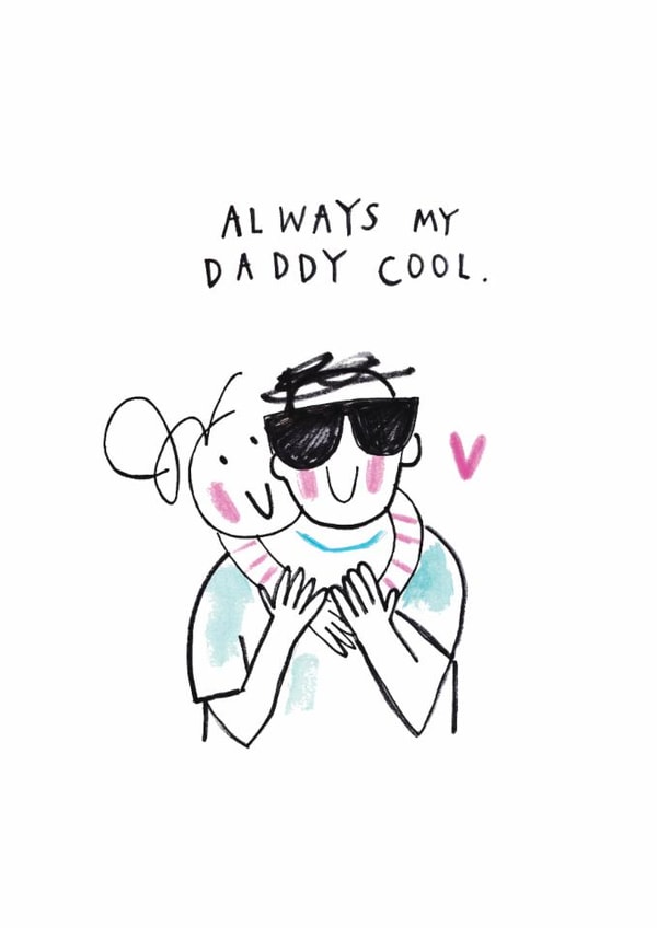 Cute Father's Day Card - Daddy Cool created by Sketchy Muma