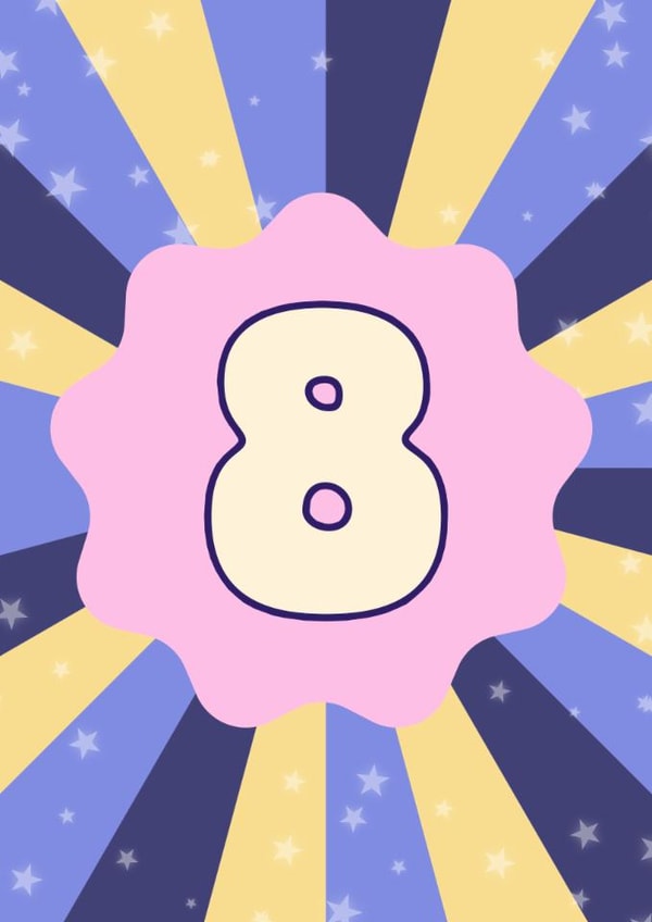 Classic Birthday Card - 8th - Stars created by GawjusCards