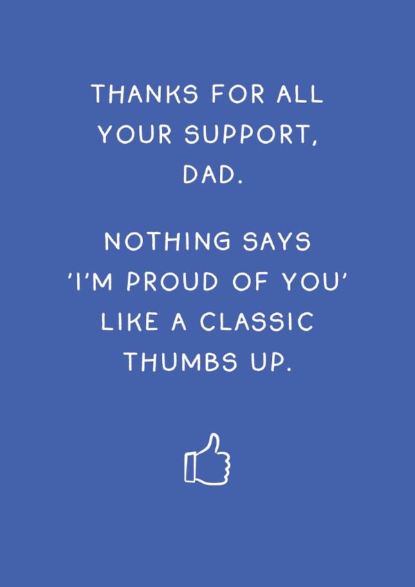 Funny Father's Day Card - Tumbs Up created by Redback Cards
