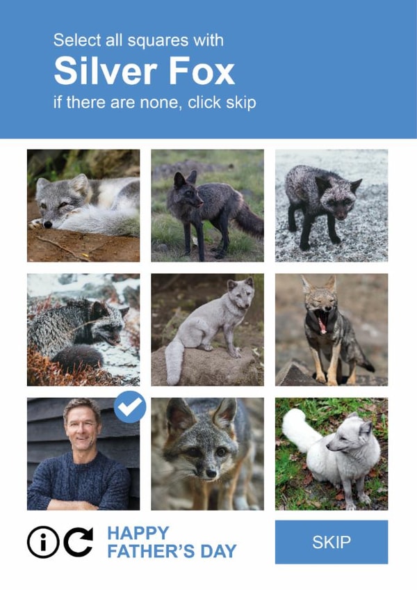 Funny Father's Day Card – Select the Squares – Silver Fox created by Paul Stevens