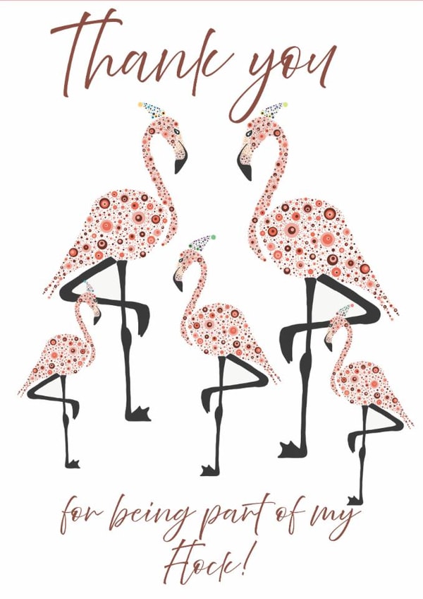 Thank you for being part of my flock - Flamingo Thank you card created by Ashley Roberts