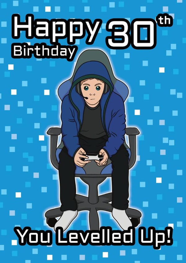 Fun Birthday Card - 30th - Levelled Up - Gamer created by @Cupsie's Creations