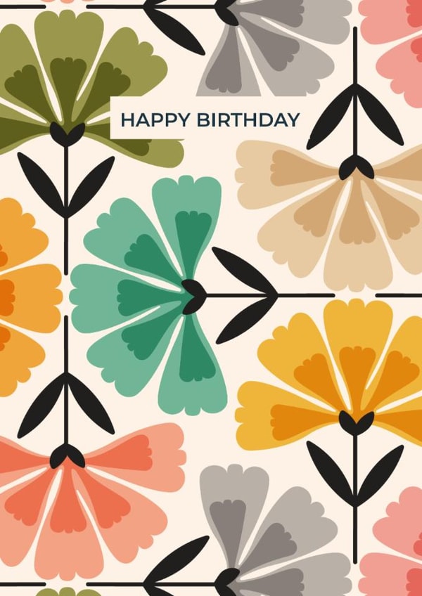 Arty Birthday Card - Retro Daisies created by Taya Cosgrove