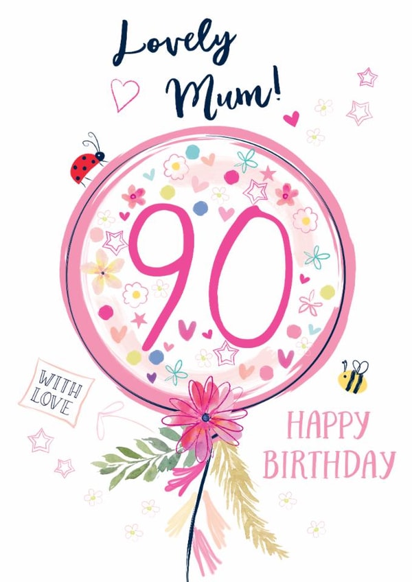 Pretty 90th balloon card for Mum - Classic created by Katie Phythian Design