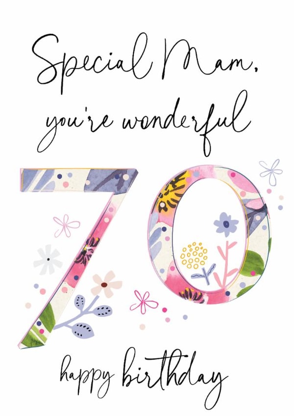 Floral 70th card for Mam - Classic created by Katie Phythian Design