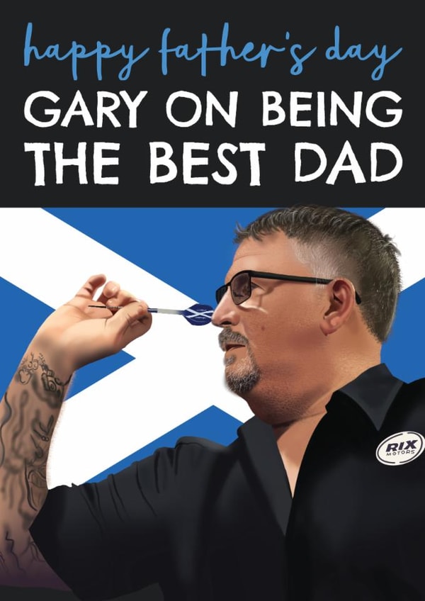 Darts Father's Day Card - Gary Anderson - Pun created by AbiGoLucky