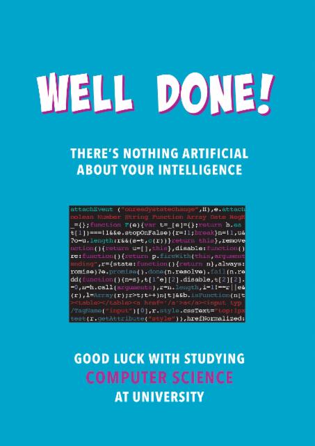 Congratulations Card for student studying Computing at Uni | thortful
