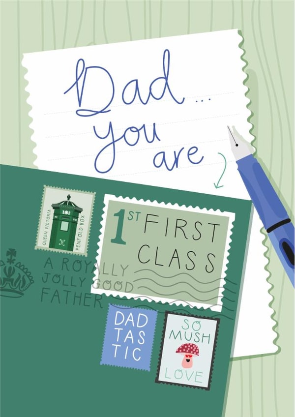 Classic Father's Day Card - First Class Letter created by Two For Joy Illustration