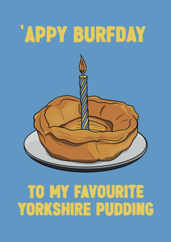 Funny Birthday Card - Yorkshire Pudding - Yorkshire created by ZB CREATIVE