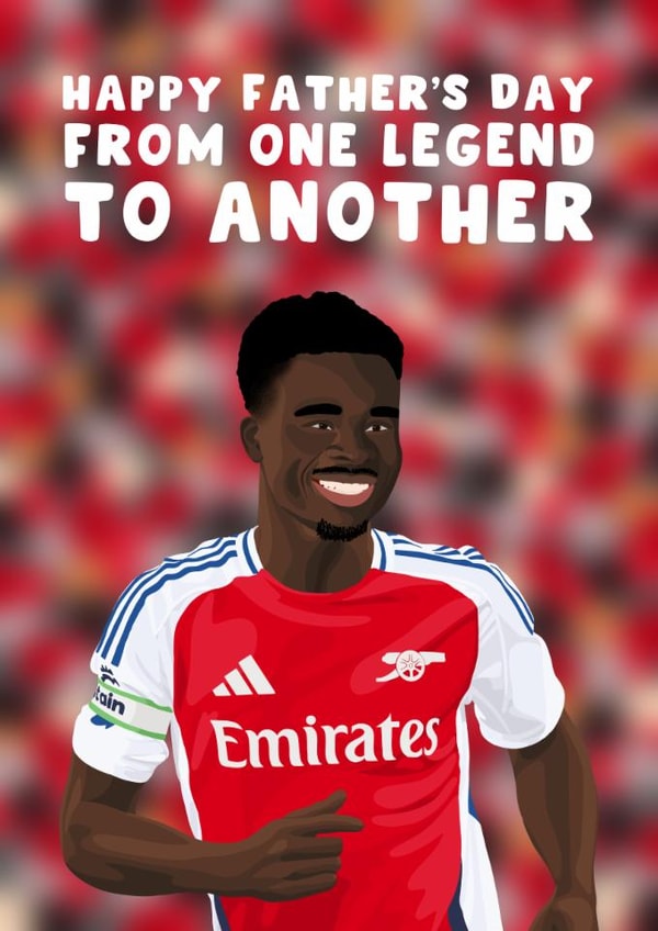 Arsenal Father's Day Card - Bukayo Saka - Football created by Pink Peach Cards