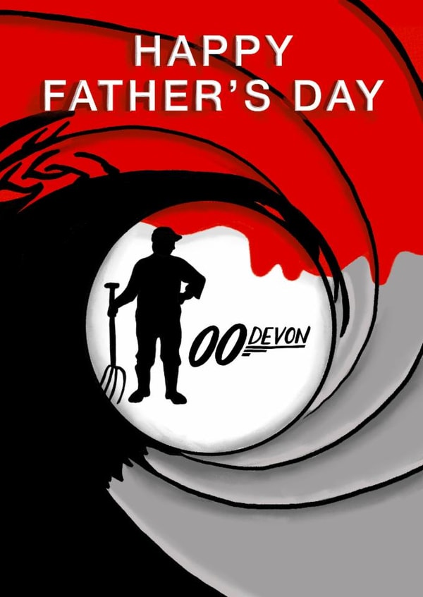 Jame's Bond Father's Day - to a Dad from Devon - 007 created by Lucy Driver