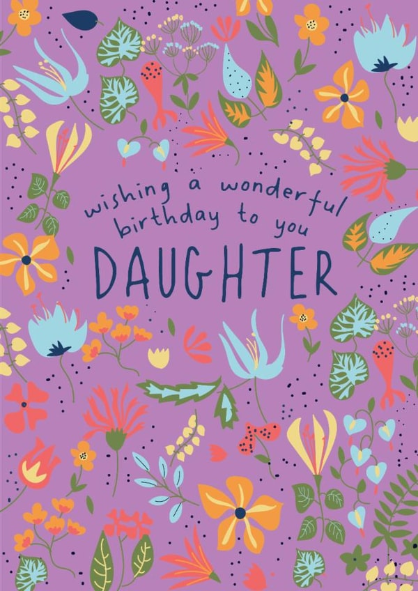 Pretty Birthday Card - For Daughter - Tropical Flowers created by @Laura Lonsdale Designs