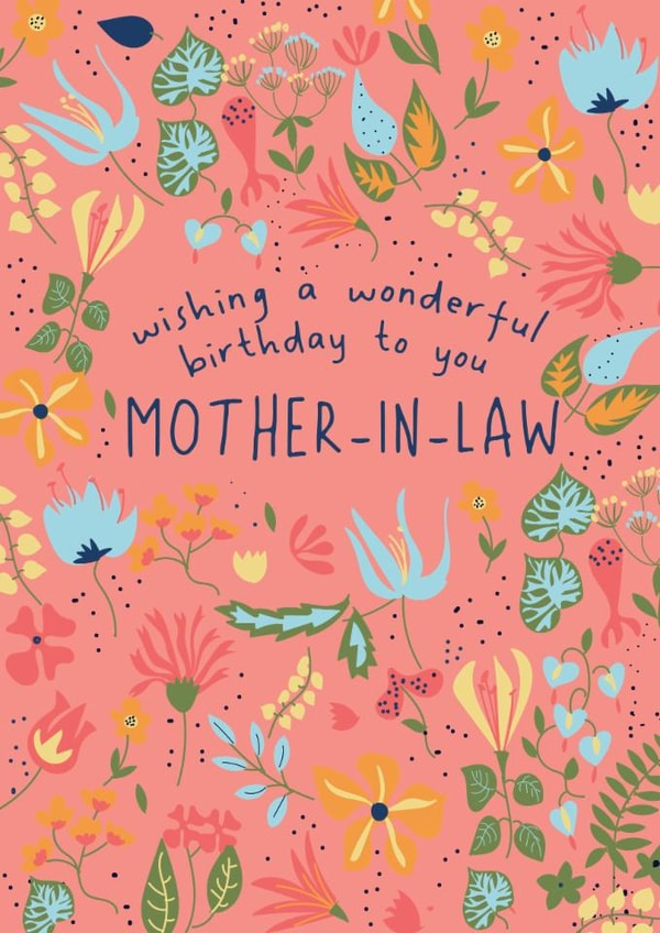 Pretty Birthday Card - Mother In Law - Tropical Flowers created by @Laura Lonsdale Designs