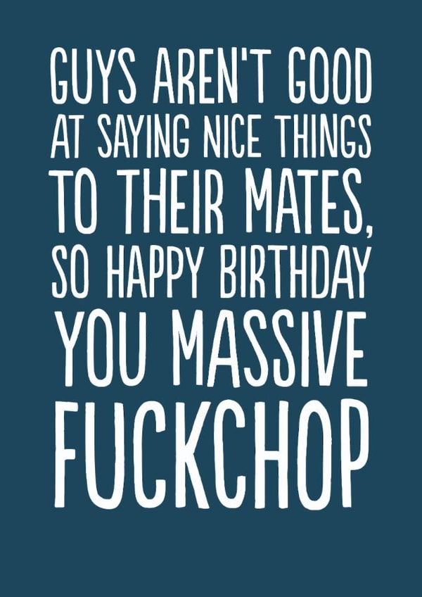 Funny Birthday Card - Massive Fuckchop created by The Buddy Fernandez Card Co.