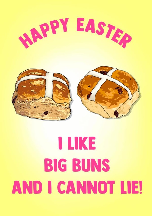 Funny Easter Card - Hot Cross Buns created by Poppy & Mabel