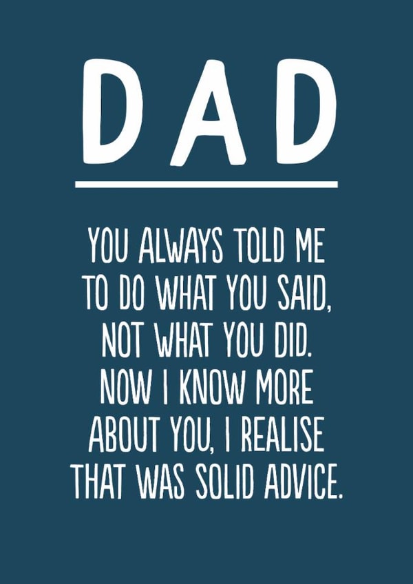 Funny Father's Day Card - Solid Advice created by The Buddy Fernandez Card Co.