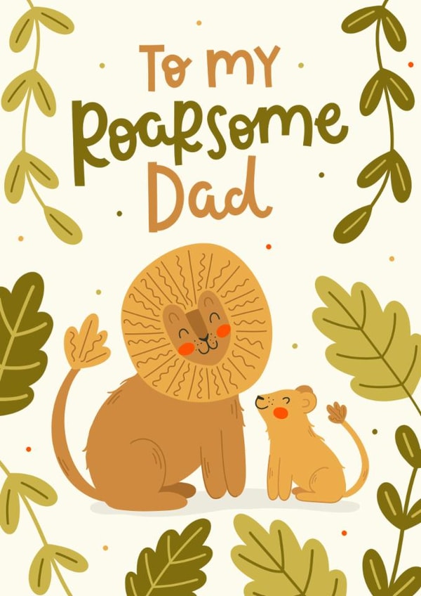 Cute Father's Day Card - Roarsome Dad created by Abbie Imagine