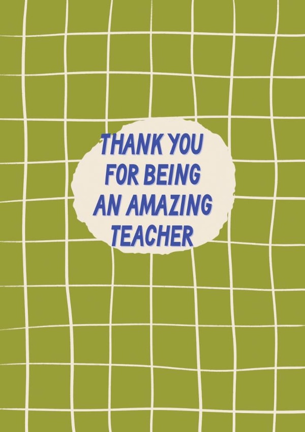 Modern Thank You Card - For Teacher - Amazing Teacher created by Sweetlove Press