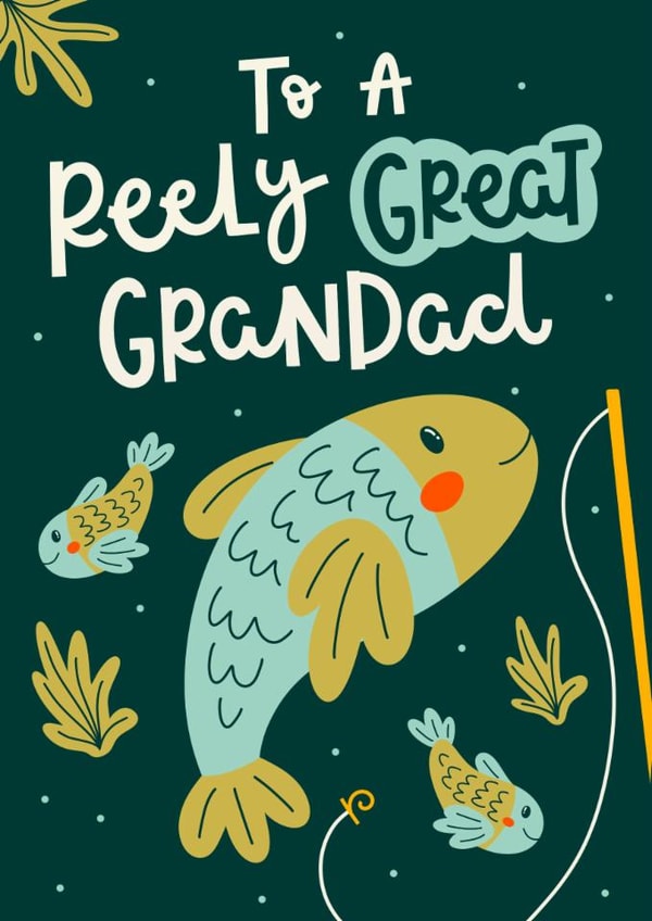 Cute Father's Day Card - Reely Great Grandad - Fishing created by Abbie Imagine