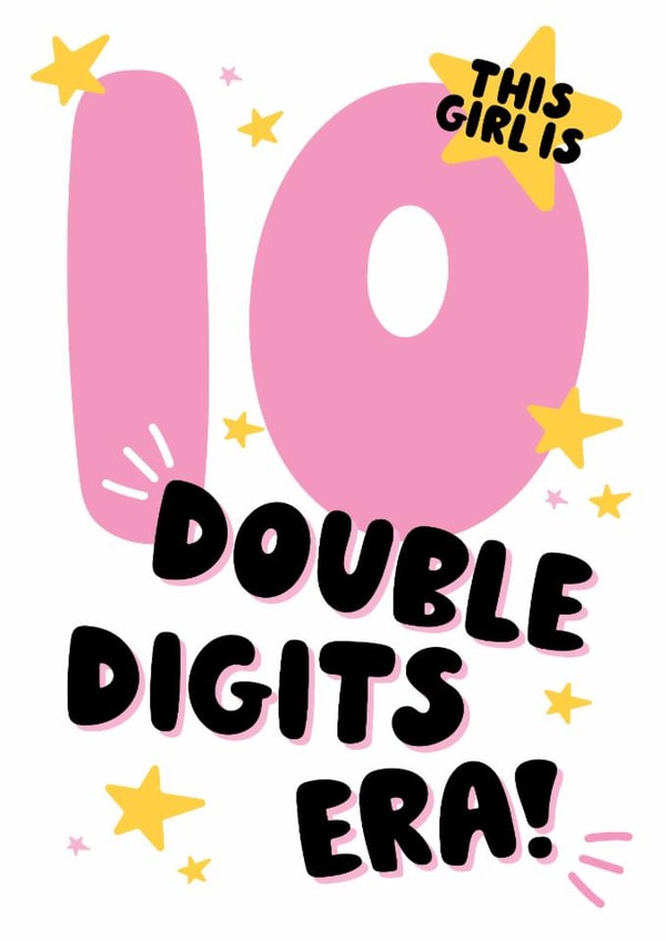 Classic Birthday Card - 10th - Double Digits Era created by Eskimo Kiss Designs