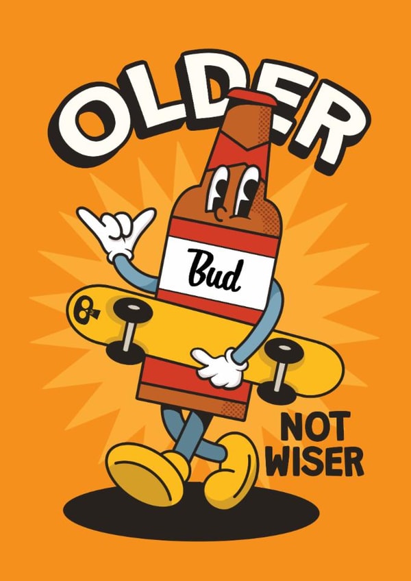 Arty Birthday Card - Budweiser created by Aussie Studios