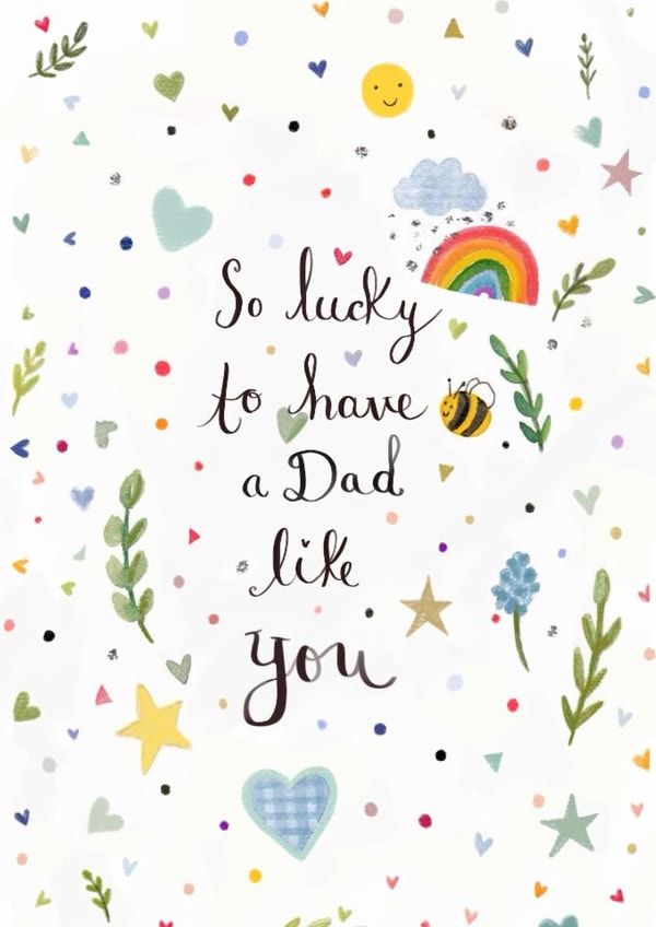 Cute Father's Day/Birthday Card - So Lucky To Have A Dad Like You - Stars created by Love Lucy Illustration