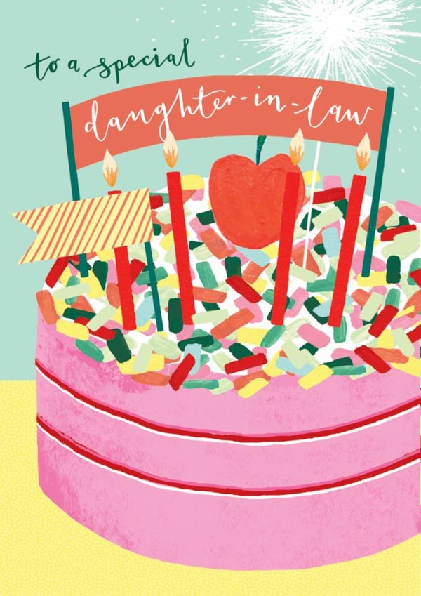Classic Birthday Card - For Special Daughter-In-Law - Cake created by Louise Tiler