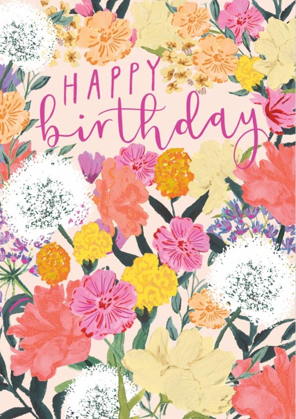 Pretty Birthday Card - For Her - Flowers created by Louise Tiler