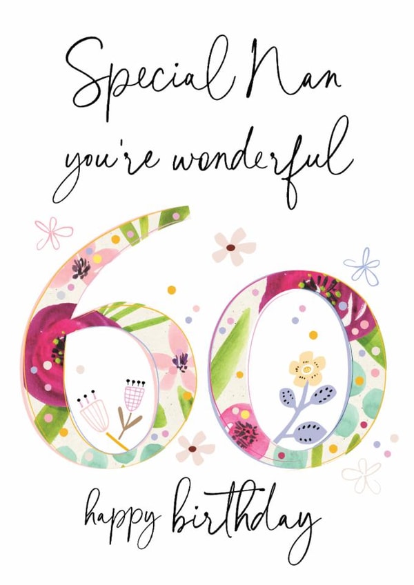 Pretty 60th card for Nan - Classic - Floral created by Katie Phythian Design