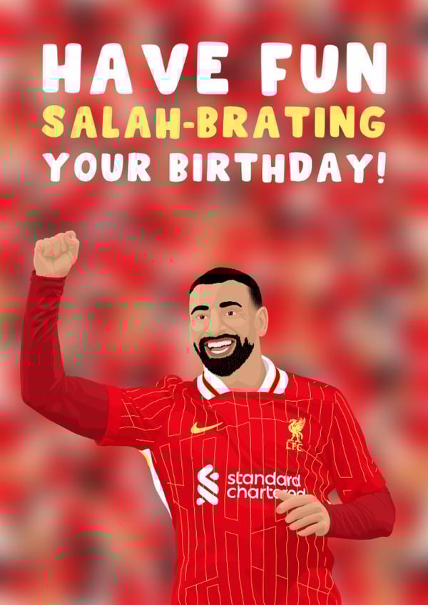 Football Birthday Card - Mo Salah - Liverpool created by Pink Peach Cards