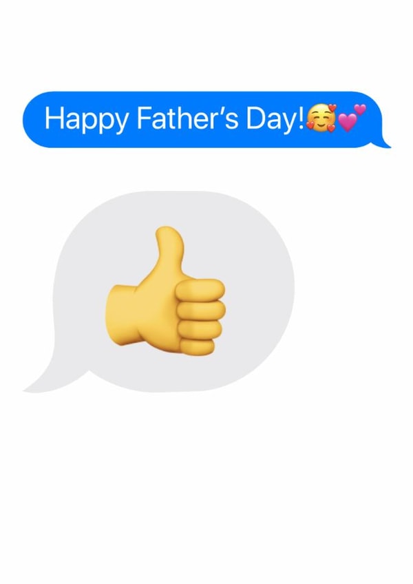 Funny Father's Day Card - Thumb Emoji - Classic Dad Text created by Pink Peach Cards