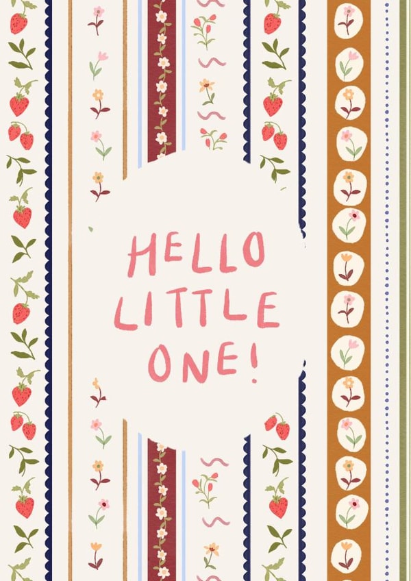 Cute New Baby Card - Hello Little One - Pretty Floral created by Lauren Barclay
