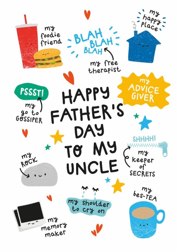 Cute Father’s Day Card - For Uncle - Happy Place created by Twisted Haggis