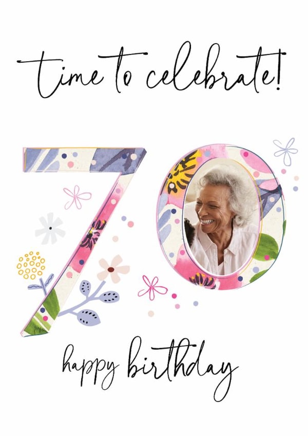 Pretty floral 70th birthday card - Classic - Floral created by Katie Phythian Design