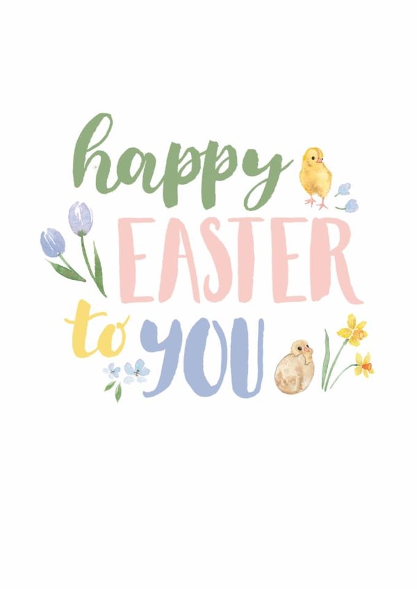 Cute Easter Card - Pastel Typography created by Elena O'Neill