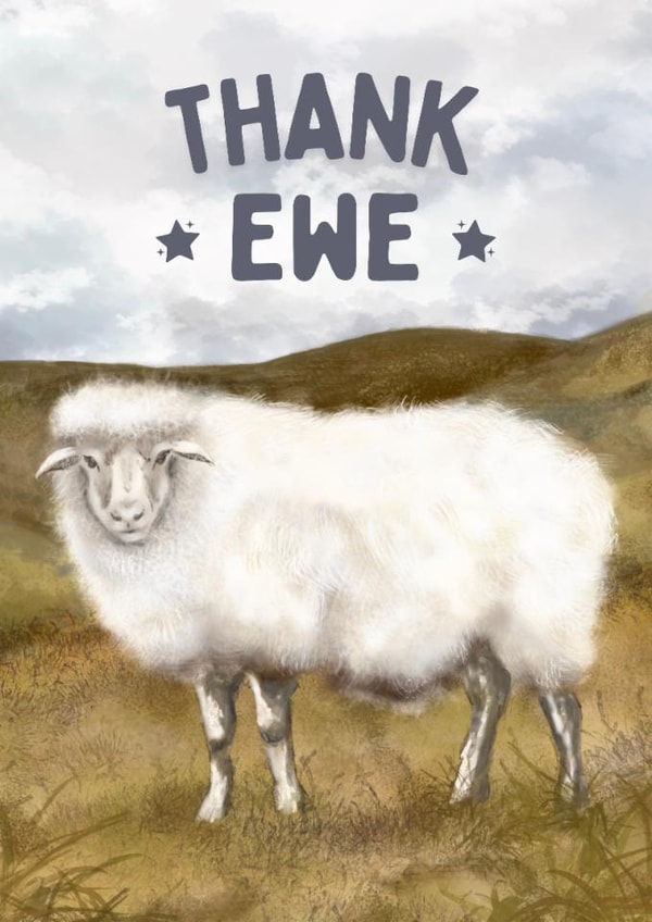 Funny Thank You Card - Ewe created by Hello Fridays Studio