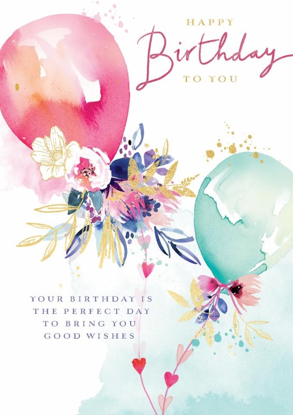 Pretty Birthday Card - Balloons and Flowers created by Ling Design