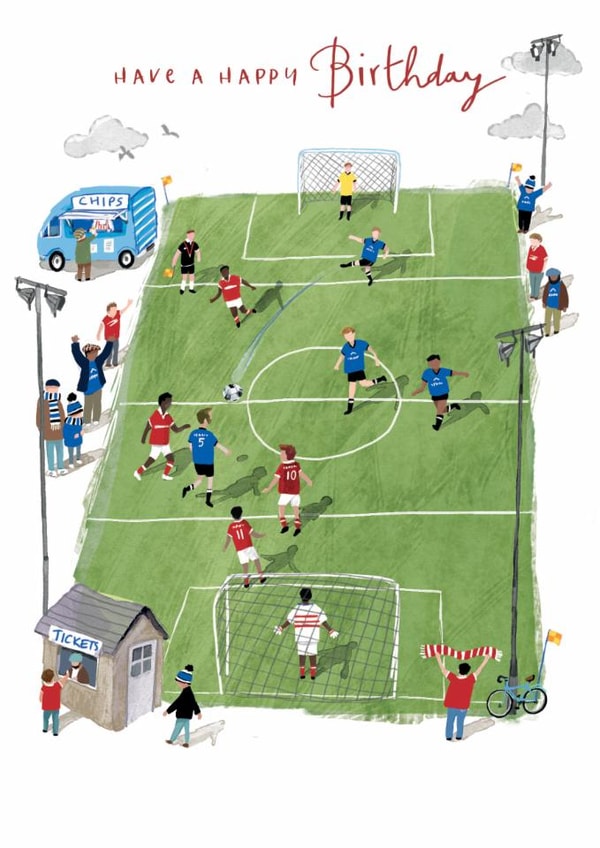 Classic Birthday Card - Football Pitch created by Ling Design