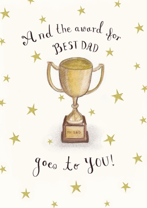 Classic Father's Day Card - Best Dad Award - Trophy created by Love Lucy Illustration