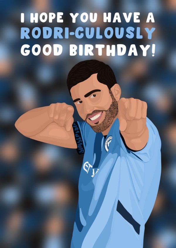 Manchester City Birthday Card - Rodri - Football created by Pink Peach Cards