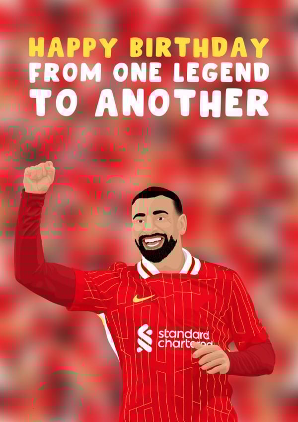 Liverpool Birthday Card - Football - Mo Salah created by Pink Peach Cards