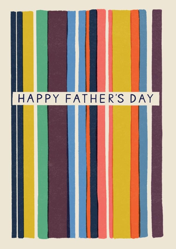 Retro Fathers Day Card - Colourful Stripes created by Laura Darrington Design Ltd.